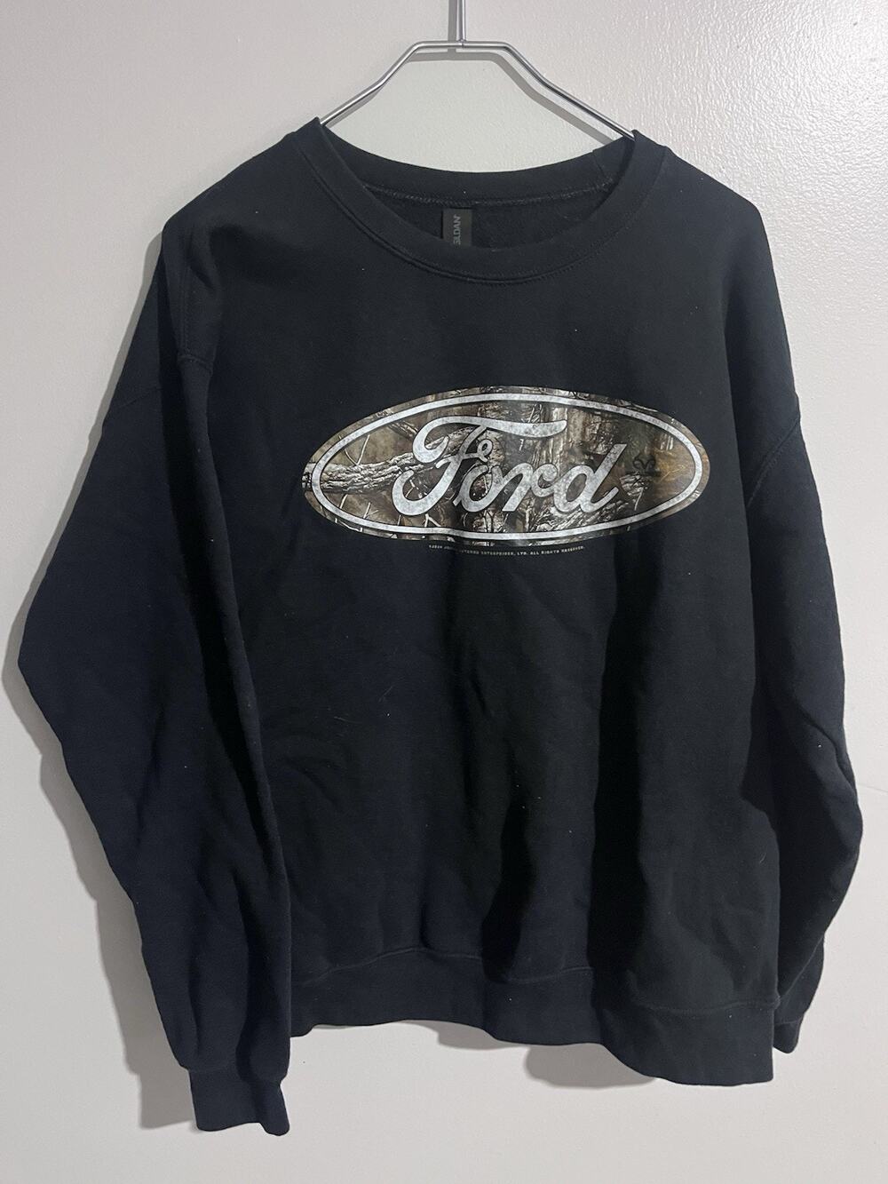 Ford Truck Logo Camo Men’s Large 2024 Black Long Sleeve Sweater Pullover
